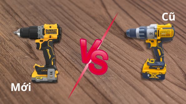 Máy khoan pin Dewalt mới và máy khoan pin Dewalt cũ