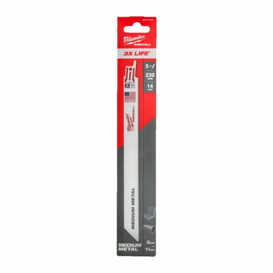 Bộ 5 lưỡi cưa kiếm 230mm, 14 răng/inch Milwaukee 48-47-5187