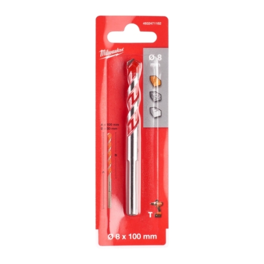 Mũi khoan búa cao cấp Milwaukee 8x100mm – 1 mũi 4932471182