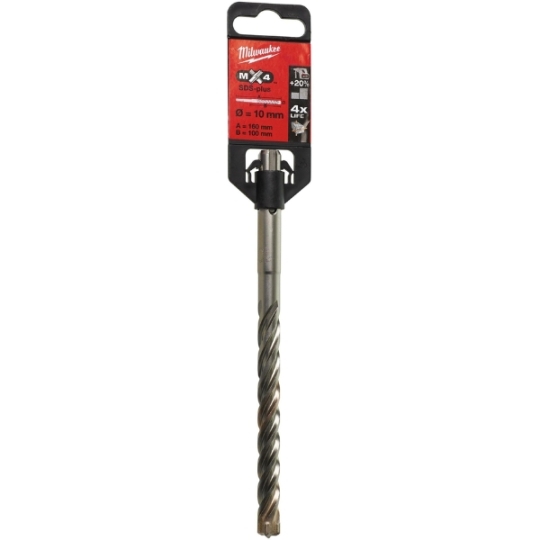 Mũi khoan bê tông 10x165mm Milwaukee 4932352026 4 cạnh MX4 Gen2